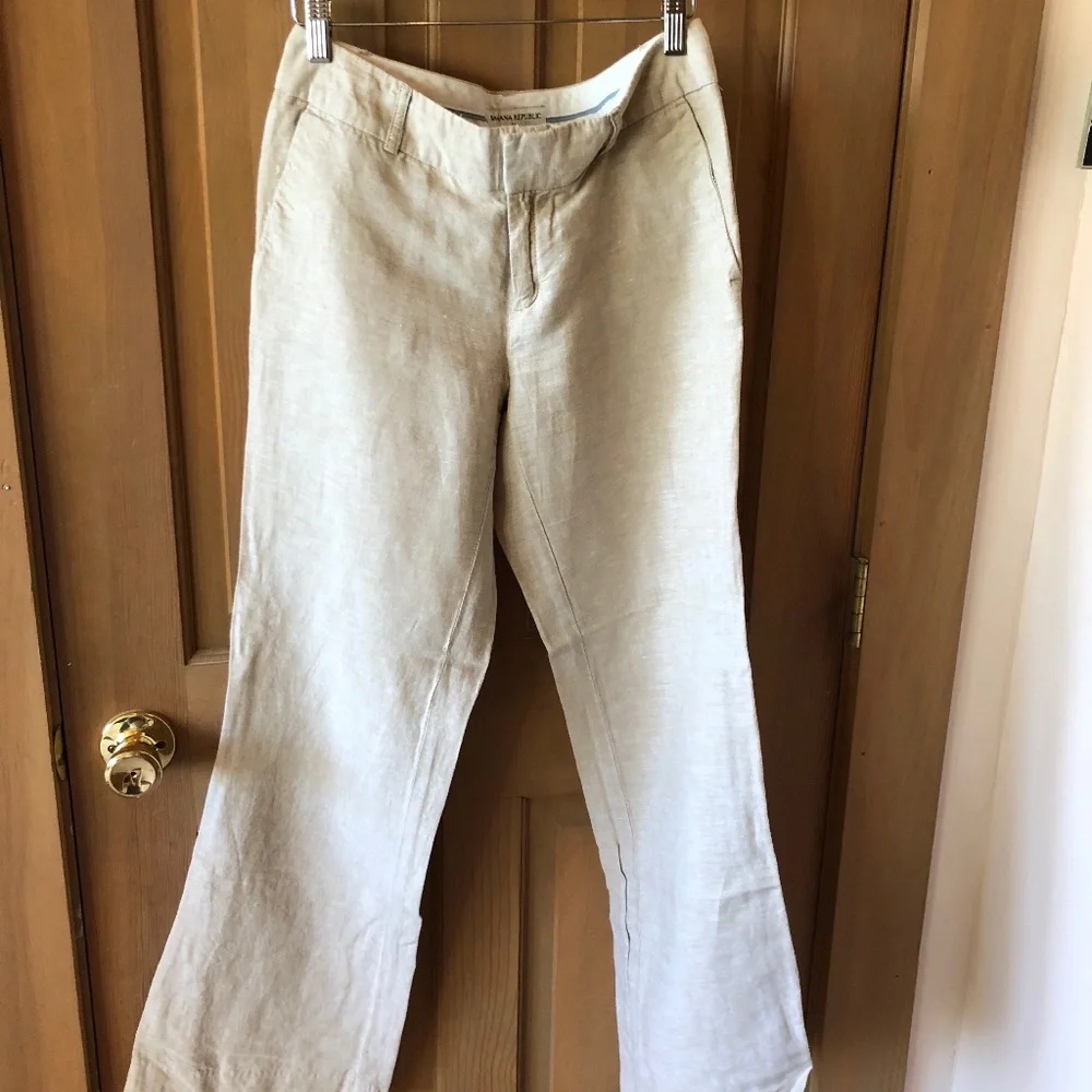 Banana Republic Avery oatmeal‎ Linen pants